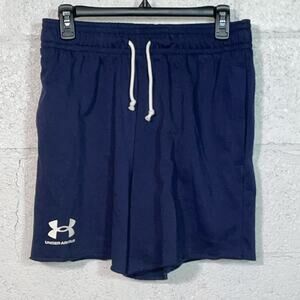 Under Armour Men's 6" Rival Terry Shorts Navy Blue Large
